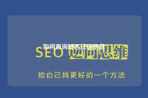 如何查询域名注册信息