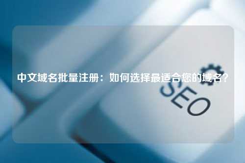 中文域名批量注册：如何选择最适合您的域名？