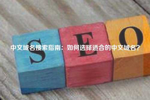 中文域名搜索指南：如何选择适合的中文域名？