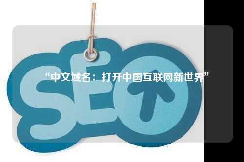 “中文域名：打开中国互联网新世界”
